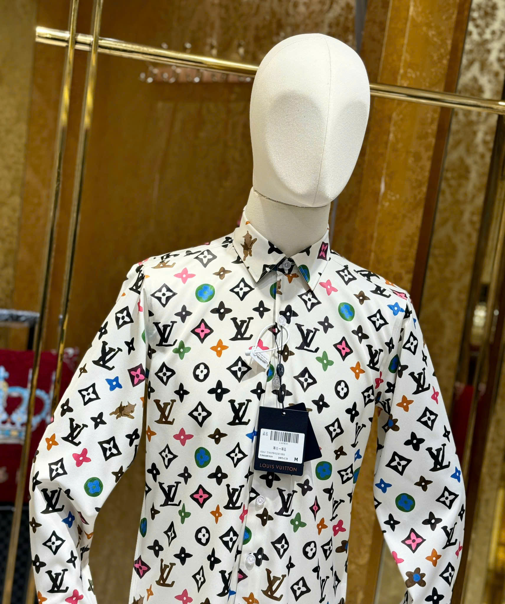 Áo sơ mi dài tay Louis Vuitton LV Trắng họa tiết hoa vân logo LV màu sắc full Like Auth on web CD